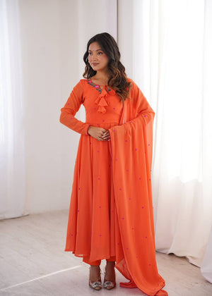Yellow Floral Dot Anarkali