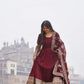 Embroidered Faux Georgette Gown with Dupatta