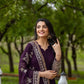 Embroidered Faux Georgette Gown with Dupatta