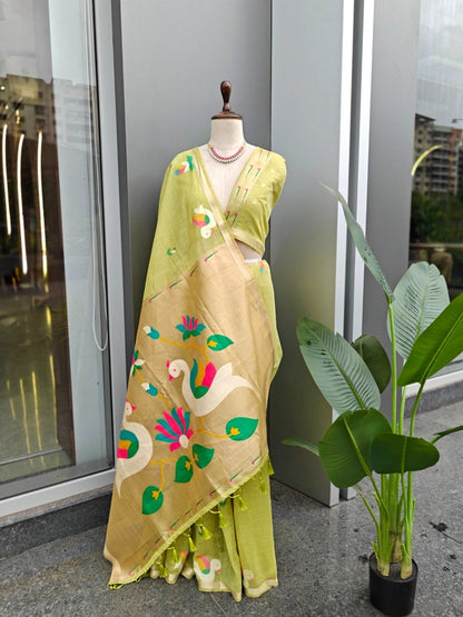 Zari Duck Motif Saree