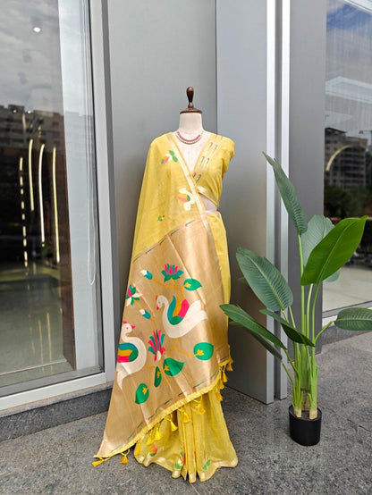 Zari Duck Motif Saree