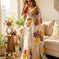 Ivory Floral Beaded Saree