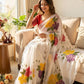 Ivory Floral Beaded Saree