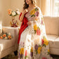 Ivory Floral Beaded Saree