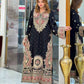 Black Paisley Embroidered Kaftan