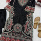Black Paisley Embroidered Kaftan