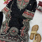 Black Paisley Embroidered Kaftan