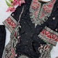 Black Paisley Embroidered Kaftan