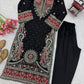 Black Paisley Embroidered Kaftan