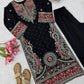 Black Paisley Embroidered Kaftan