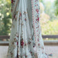 Floral Sequin Border Saree