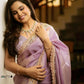 Embroidered Twill Net Saree