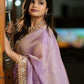 Embroidered Twill Net Saree