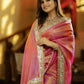 Embroidered Twill Net Saree