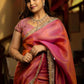 Embroidered Twill Net Saree