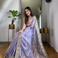 Embroidered Twill Net Saree