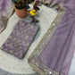 Embroidered Twill Net Saree