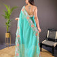 Floral Cross-Stitch Border Saree