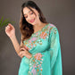 Floral Cross-Stitch Border Saree