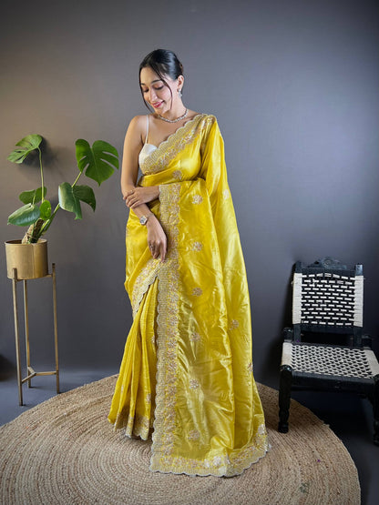 Sequin Malti Embroidery Saree