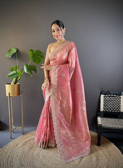 Sequin Malti Embroidery Saree