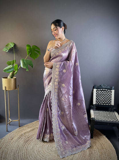 Sequin Malti Embroidery Saree