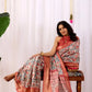 Floral Lichi Silk Saree with Zari Border
