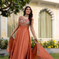 Embroidered Vichitra Silk Gown with Dupatta for Festive and Party Wear
