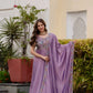 Embroidered Vichitra Silk Gown with Dupatta for Festive and Party Wear