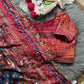 Rashmika Mandana Rust Mirror Print Saree