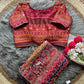Rashmika Mandana Rust Mirror Print Saree