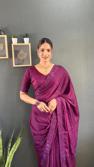Tone-on-Tone Georgette Saree