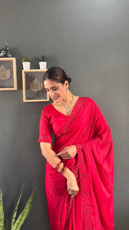 Tone-on-Tone Georgette Saree
