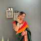 Bottle Green Shibori Gown
