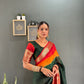 Bottle Green Shibori Gown