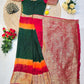 Bottle Green Shibori Gown