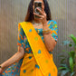Marigold Kalamkari Gown Saree
