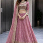Two Tone Fandy Silk Embroidered Lehenga Choli Set for Wedding and Festive Wear