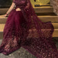 Elegant Sequin Dori Work Net Saree for Wedding and Festive Occasions