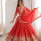 Heavy Shimmer Silk Embroidered Lehenga Set for Wedding and Festive Wear