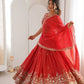 Heavy Shimmer Silk Embroidered Lehenga Set for Wedding and Festive Wear