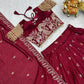 Embroidered Vichitra Silk Lehenga Choli Set