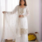 Embroidered Chinon Silk Palazzo Sharara Set