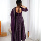 Embroidered Crunchy Silk Anarkali Gown Set with Dupatta