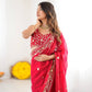 Crimson Red Silk Sequin Embroidered Saree
