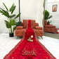 Crimson Red Silk Sequin Embroidered Saree