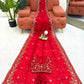 Crimson Red Silk Sequin Embroidered Saree