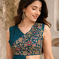 Teal Floral Embroidered Lehenga