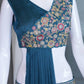 Teal Floral Embroidered Lehenga