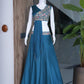 Teal Floral Embroidered Lehenga